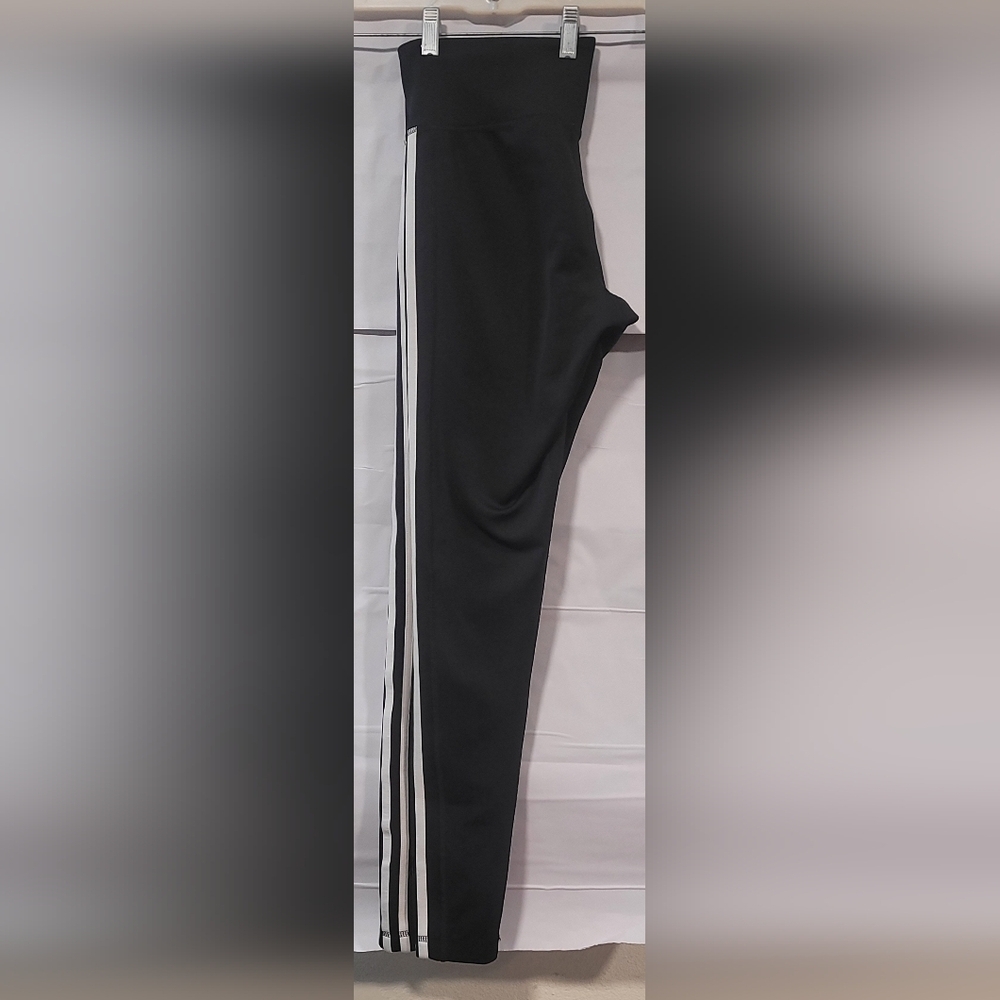 adidas Black Leggings with White Stripes